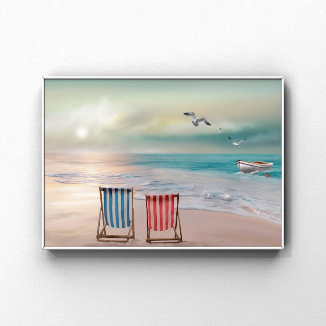 A perfect day beach scene art by Mark Taylor