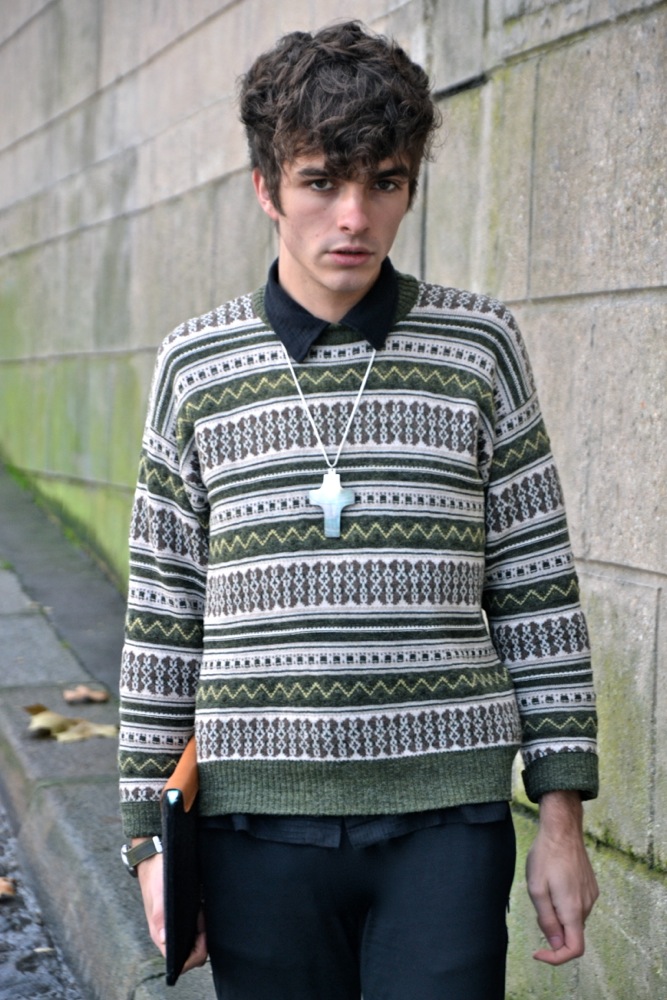 jacquard jumper gros pull blog mode homme