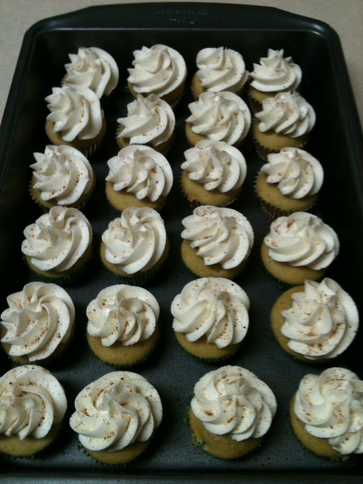 Mini Eggnog Cupcakes with Rum flavored Swiss Meringue Buttercream
