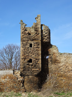 Side view of Saltcoats Castle tower.  Photo by Kevin Nosferatu for the Skulferatu Project.