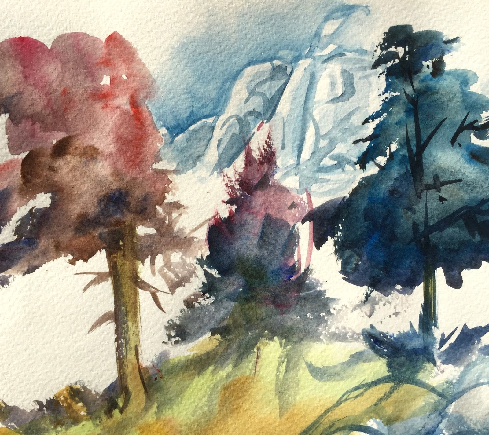 Watercolor landscape study by Artmagenta