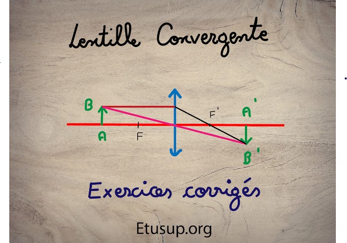 lentille convergente exercices corrigés