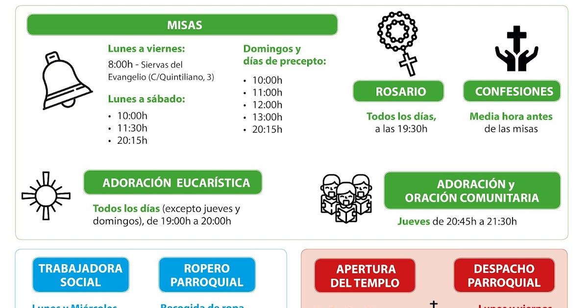 Parroquia Sagrado Corazón de Jesús Horario de Invierno