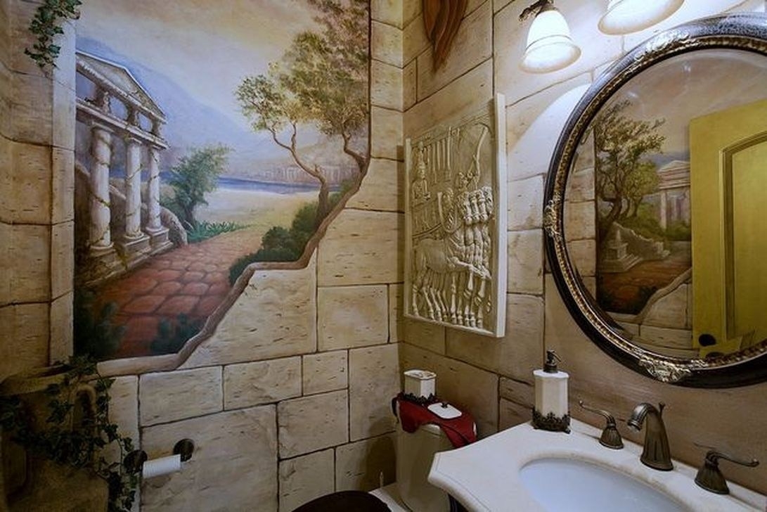 Фреска в современном интерьере. Фреска в ванной. Фрески в интерьере ванной. Фрески в интерьере ванной. Фреска в ванной.