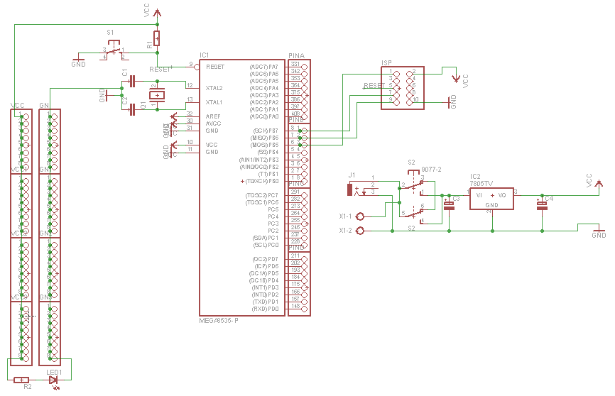 Membuat Skematik Sistem Minimum (sismin) ATmega8535 di Eagle