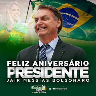  Criação de Banner Feliz Aniversário Presidente Jair Messias Bolsonaro