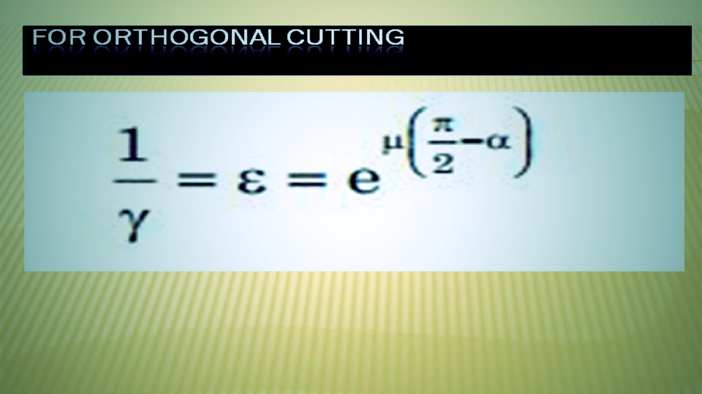 GATE FORMULA MECHANICAL METAL CUTTING FORMULAS