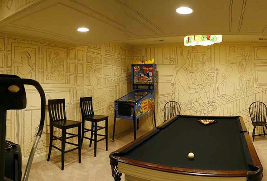 Unusual Basement Walls Decor