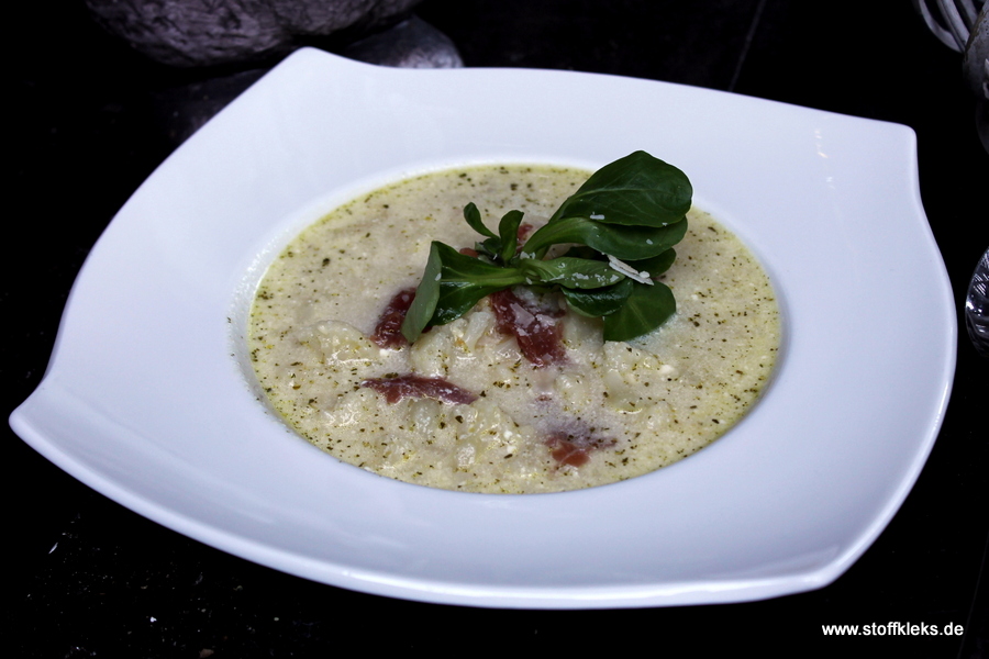 Stoffkleks: Blumenkohl - Schmand - Käse - Suppe