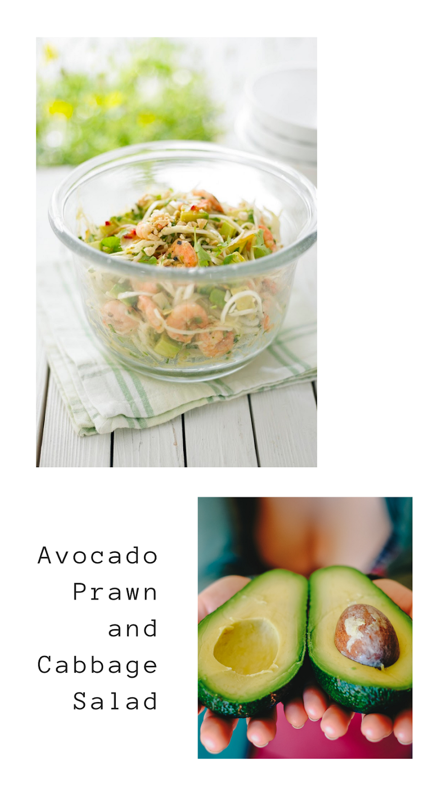 Avocado, Prawn and Cabbage Salad.