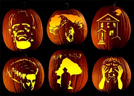 Pumpkin Carving Patterns and Stencils - Zombie Pumpkins! - Bald