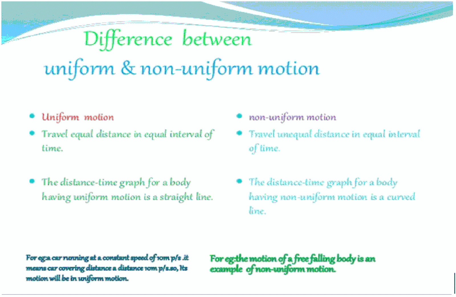 difference between speed and velocity class 7