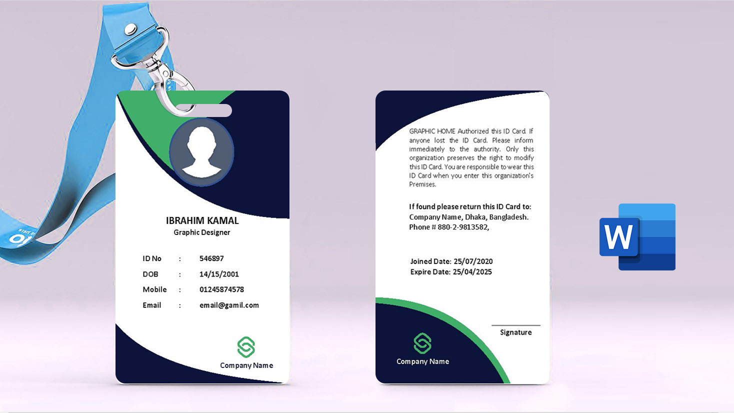 How to Make Professional Company ID Card Template in Microsoft In Id Card Template For Microsoft Word
