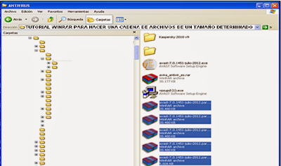 archivos compactados con el winrar separados o cortados en volúmenes