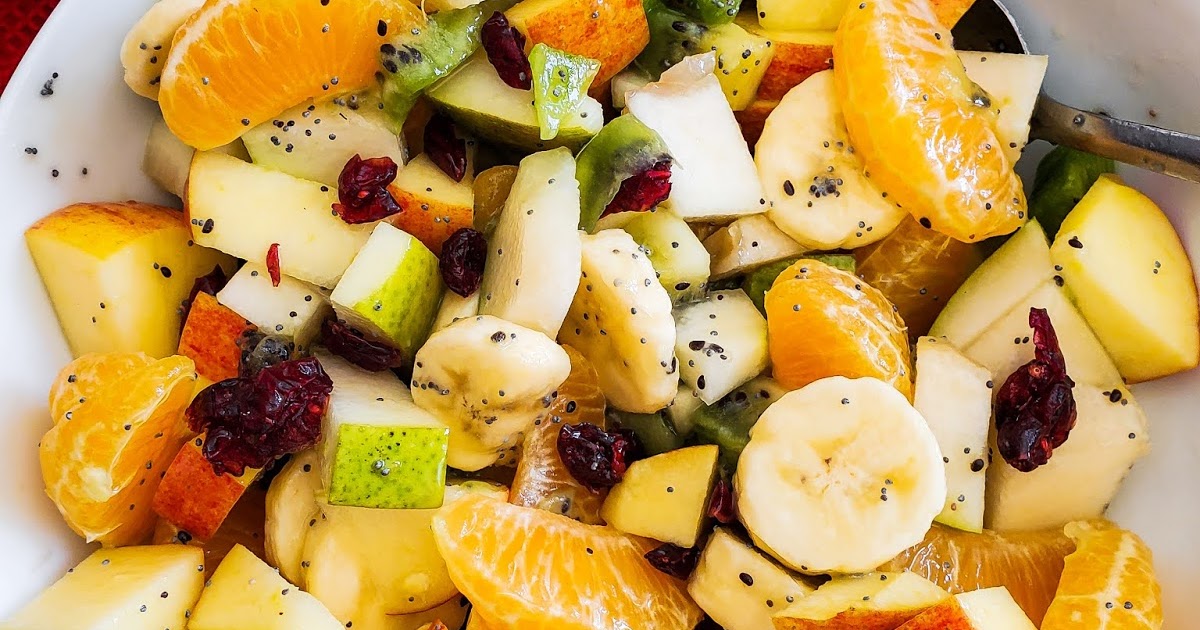 Slice of Southern Winter Fruit Salad with Lemon Poppyseed Dressing