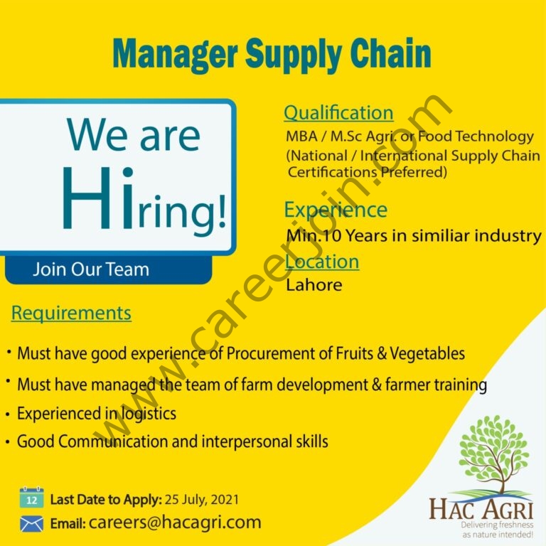 careers@hacagri.com - HAC Agri Ltd Jobs 2021 in Pakistan