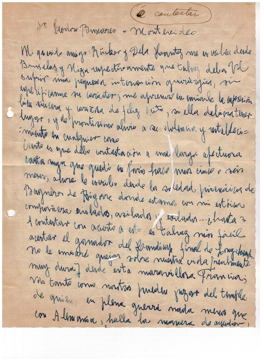 De puño y letra de Alfonso broqua... Escuela de Educación artística