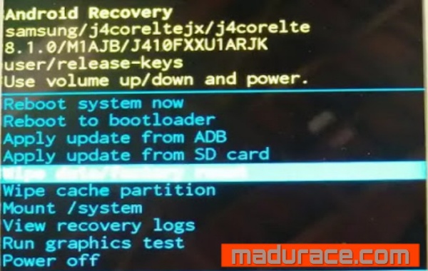 Cara Reset HP Samsung J4 Core Madurace