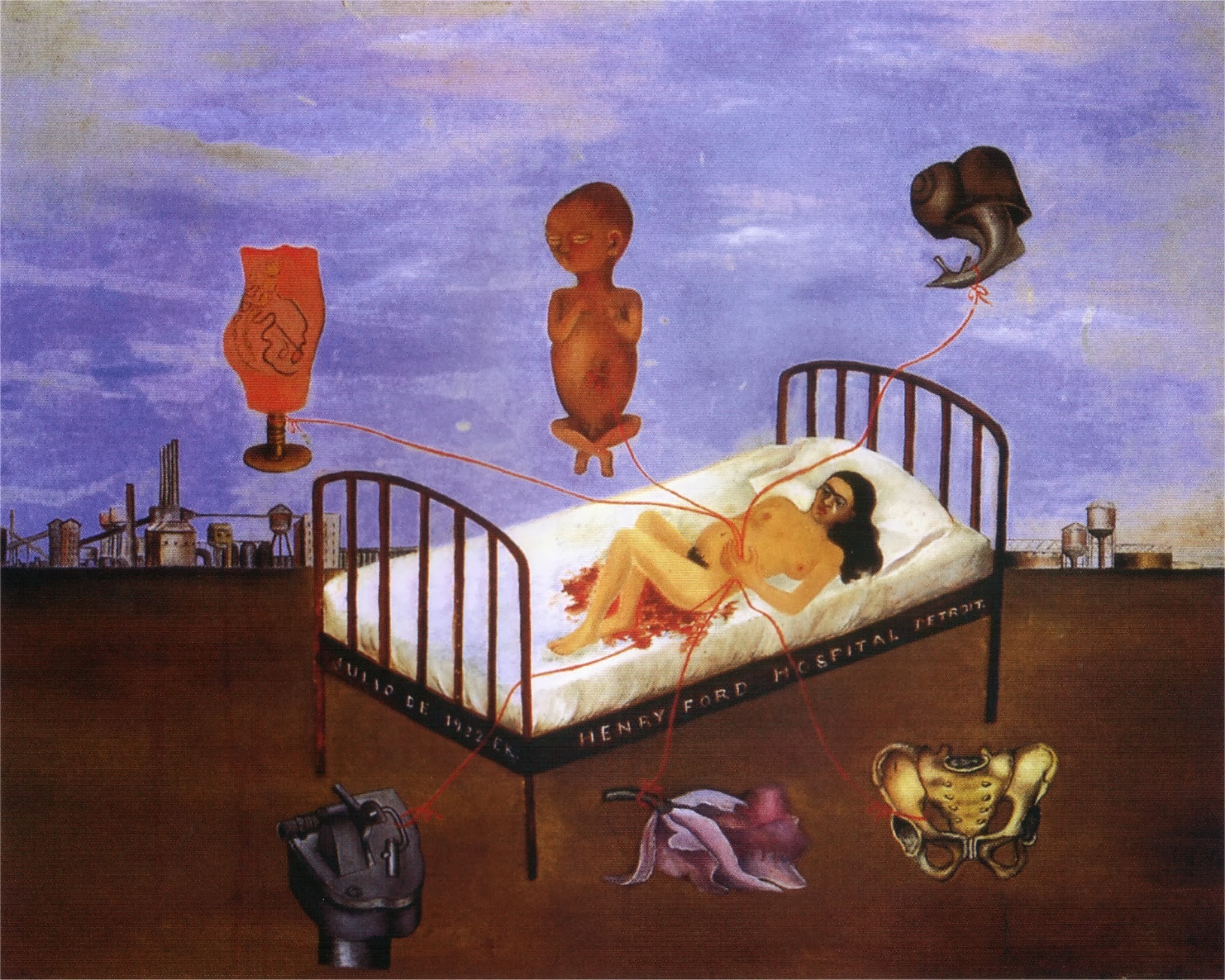 Frida kahlo henry ford hospital painting #5