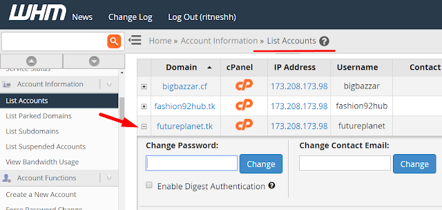 How to reset a cPanel password in WHM| buy the best linux hosting from redserverhost