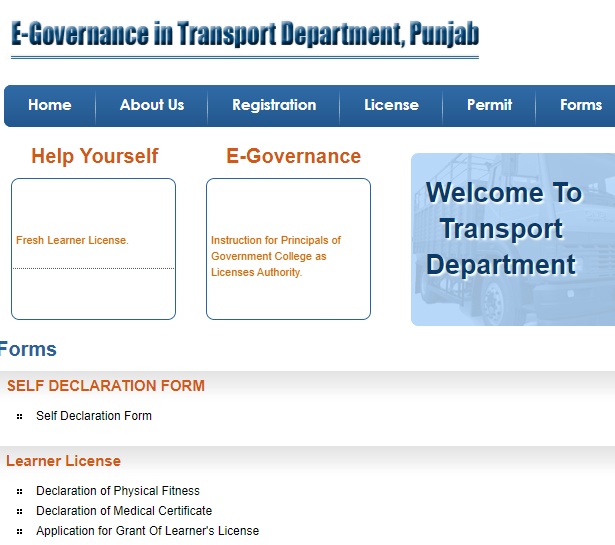Form 1 Self Declaration Punjab [Download] Learning license Sarathi