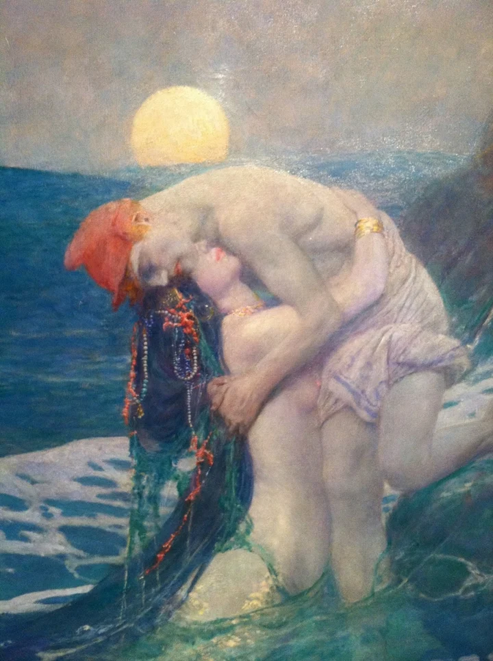 Howard Pyle 1853-1911 | American Golden Age Illustrator | The mermaid, 1910