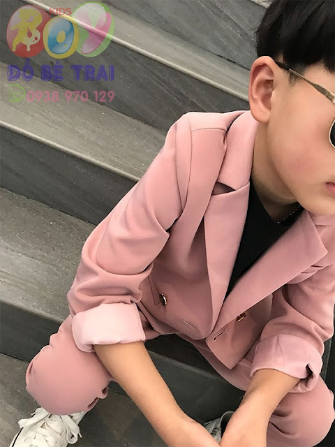 Bộ vest hồng cho bé trai siêu cưng - 2