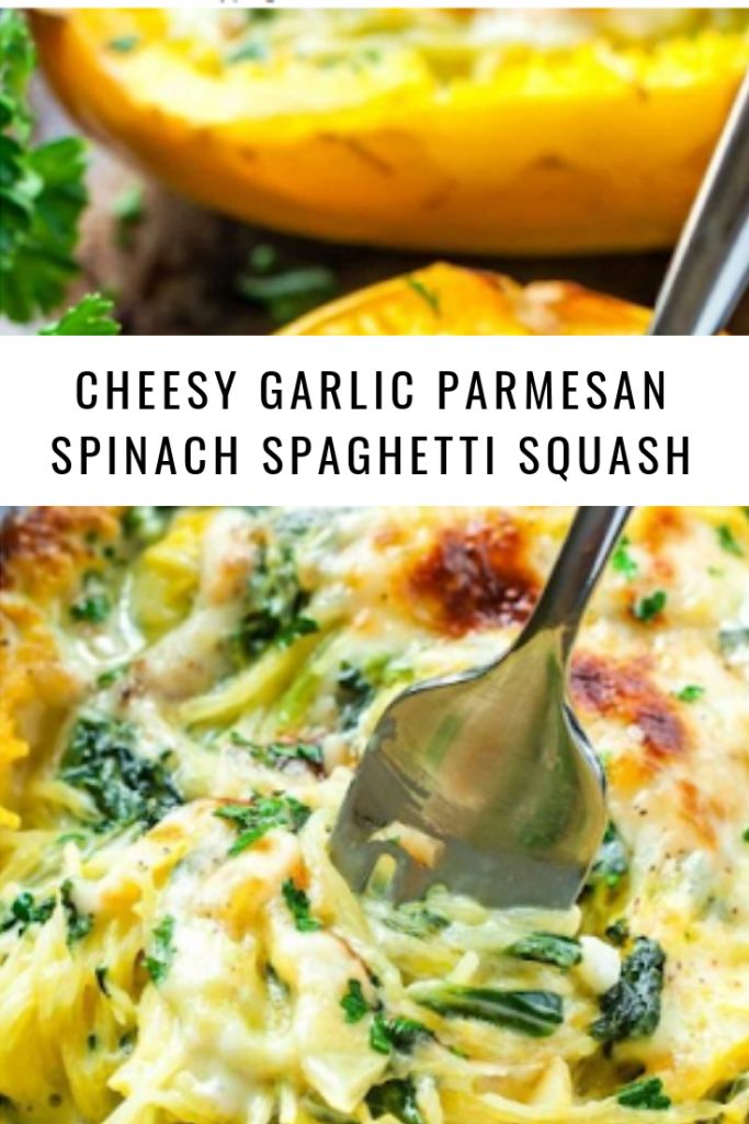 Cheesy Garlic Parmesan Spinach Spaghetti Squash - Recipes Delicious