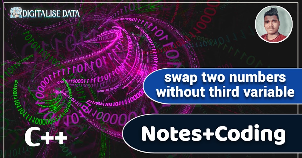 C++ Program to swap two numbers without third variable by Digitalise Data