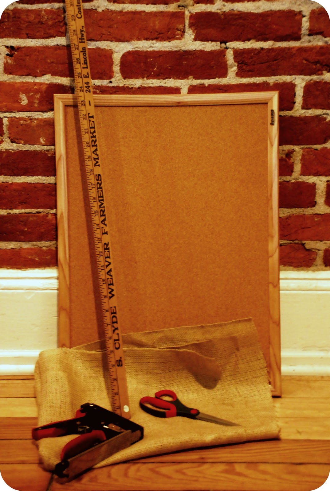 paper heart studios DIY burlap cork board