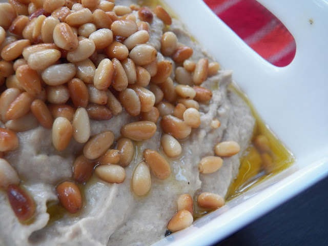 Mushroom Hummus with Pine Nuts