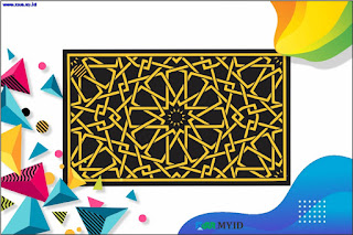 Islamic Ornamen Persegi Panjang Vector .CDR