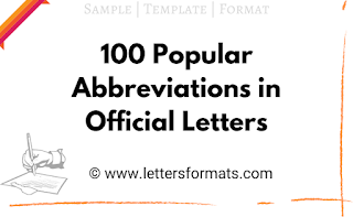 abbreviations used in business letters
