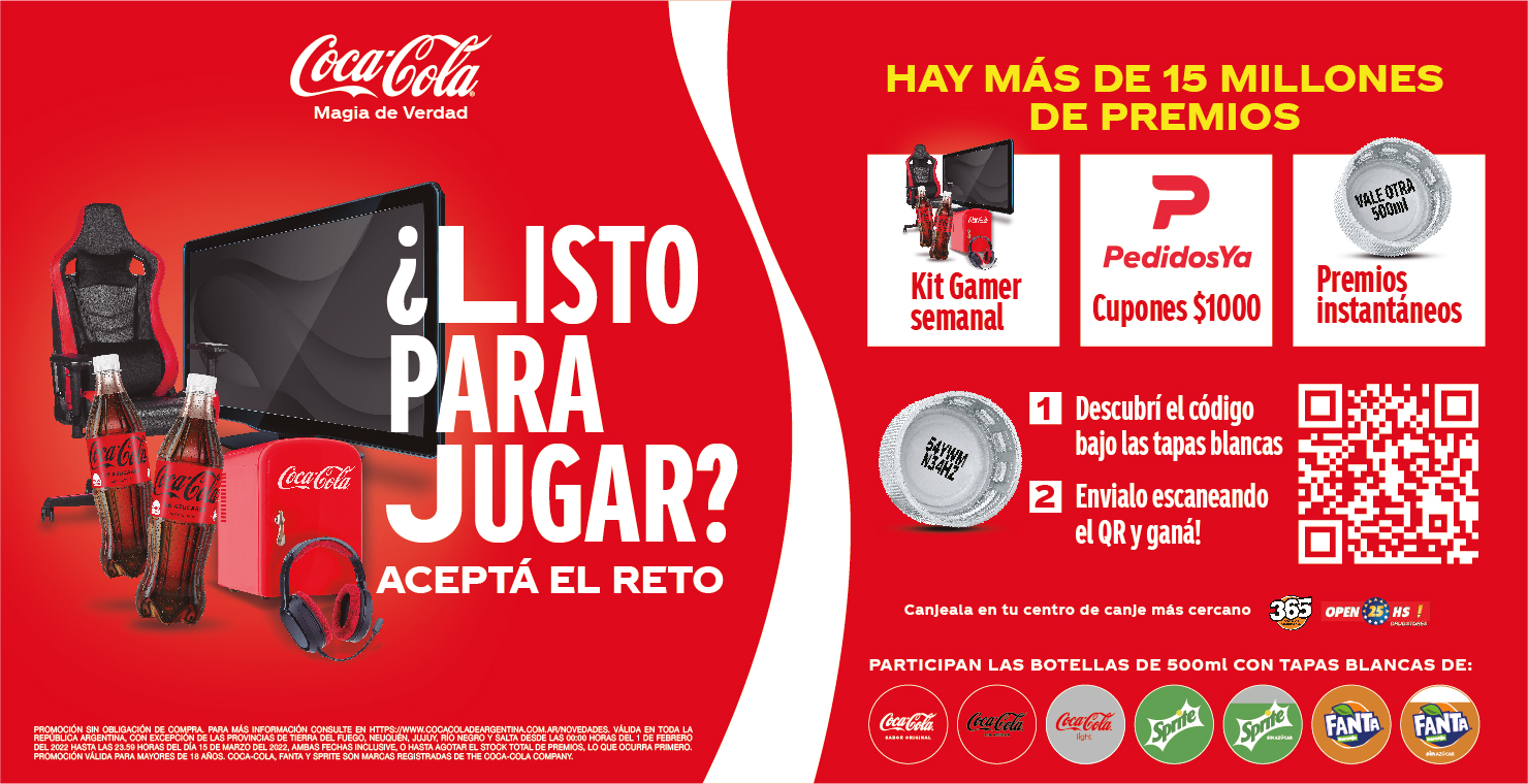 Coca-Cola lanza la promoción “Destapa y Ganá” con más de 15 millones de premios