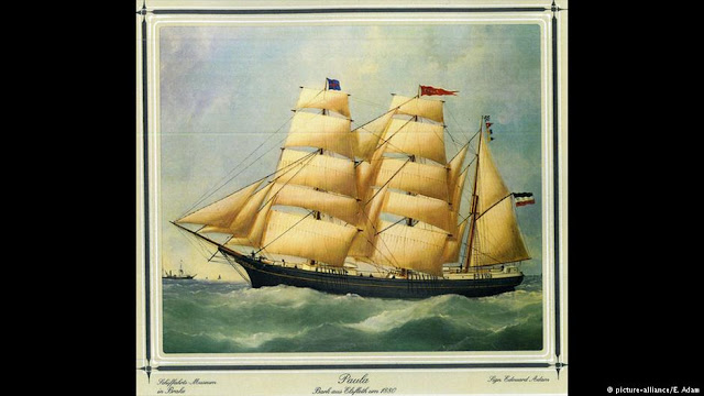 Το πλοίο «Πάουλα» που έριξε το μπουκάλι στη θάλασσα το 1886 