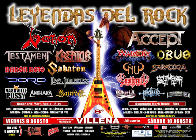 Leyendas del Rock Festival 2013. Cartel