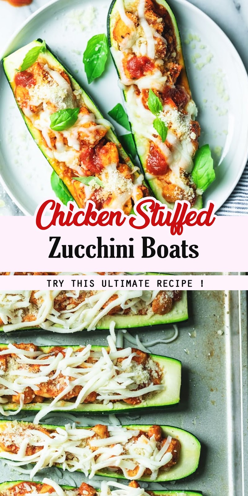Chicken Stuffed Zucchini Boats SELASA WAWAN