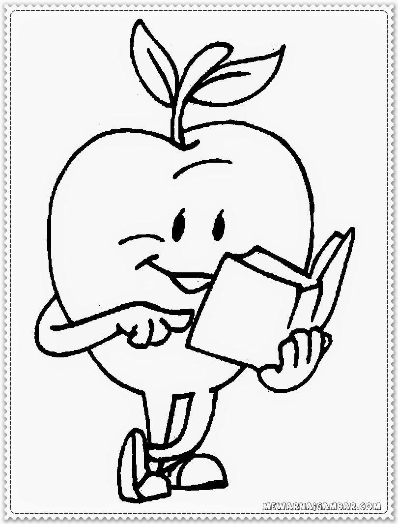 Free Printable Kids Coloring Pages Cartoon Apple