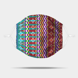 Retro 1960s Style Sixties Vintage Abstract Pattern Design Multicolored Mask