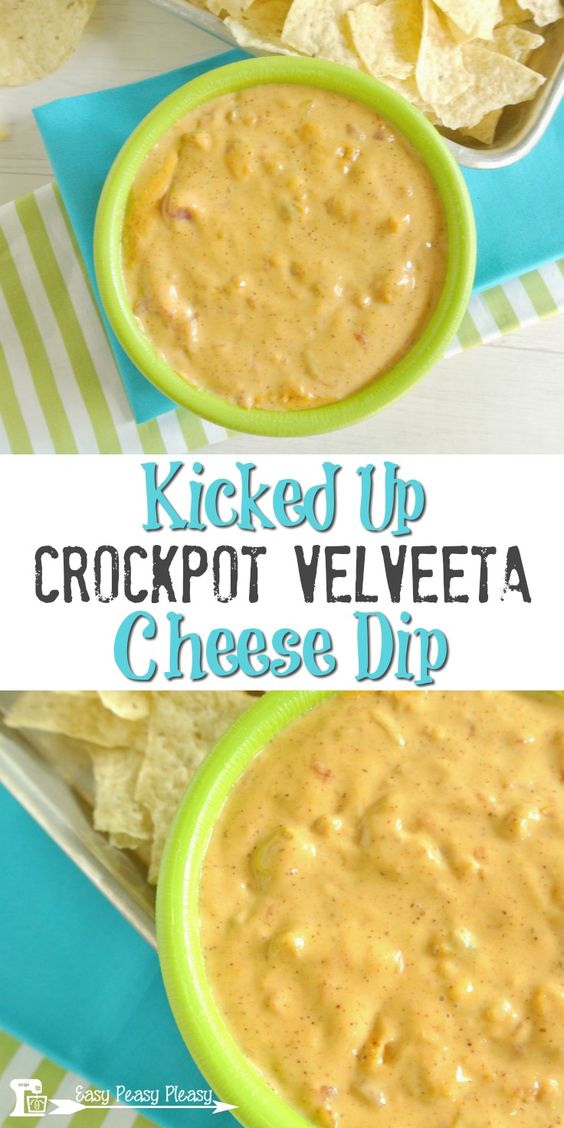 Kicked Up Crockpot Velveeta Cheese Dip - My Favorite Recipe