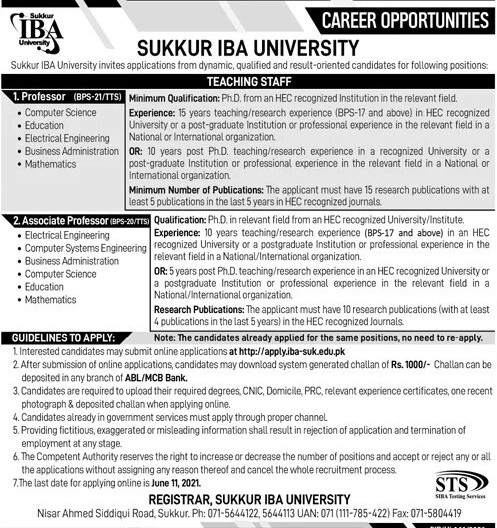 Sukkur IBA University Jobs 2021 in Pakistan Sukkur IBA University Jobs 2021 in Pakistan