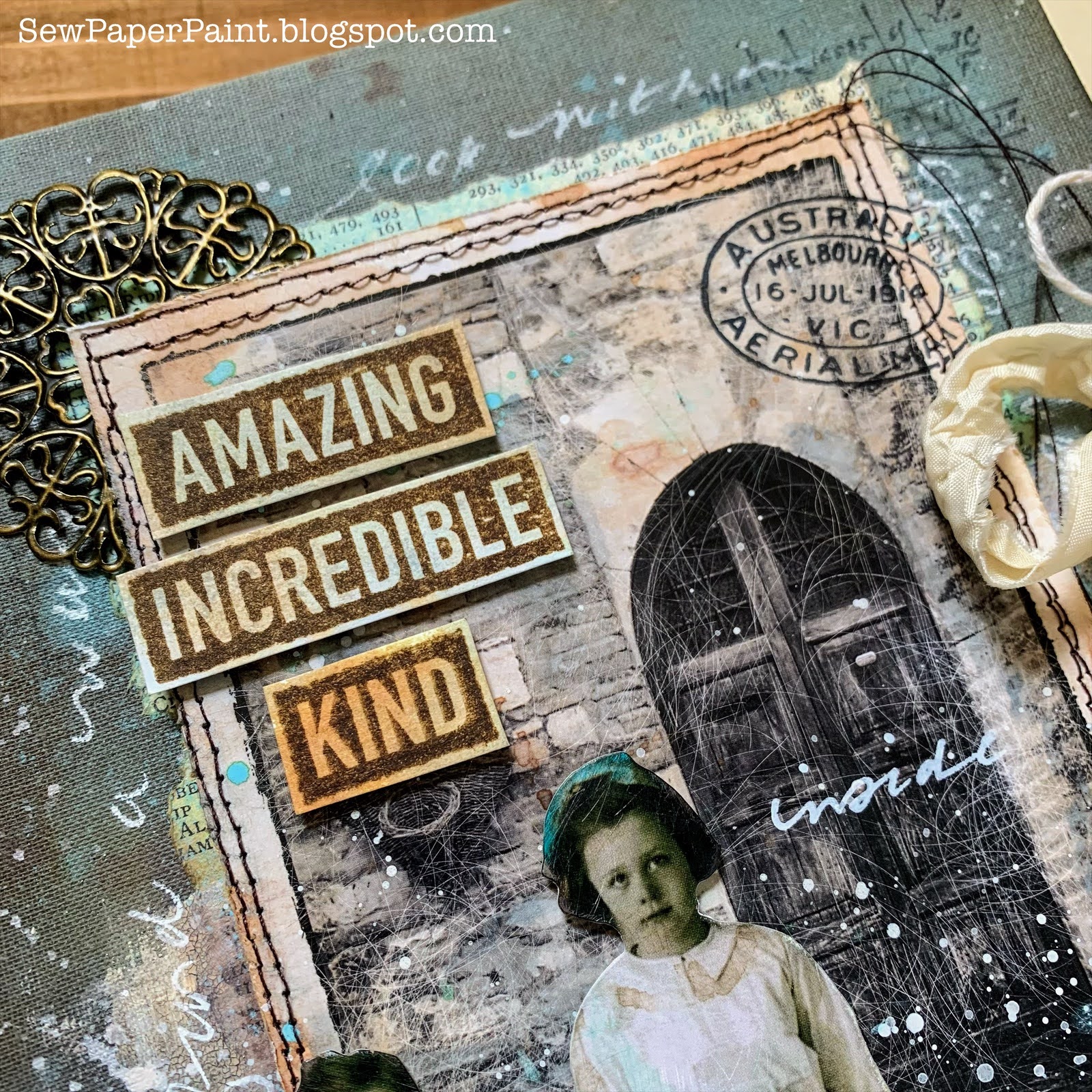 SewPaperPaint Darkroom Door Enchanted Doors Postcard Altered Book Cover