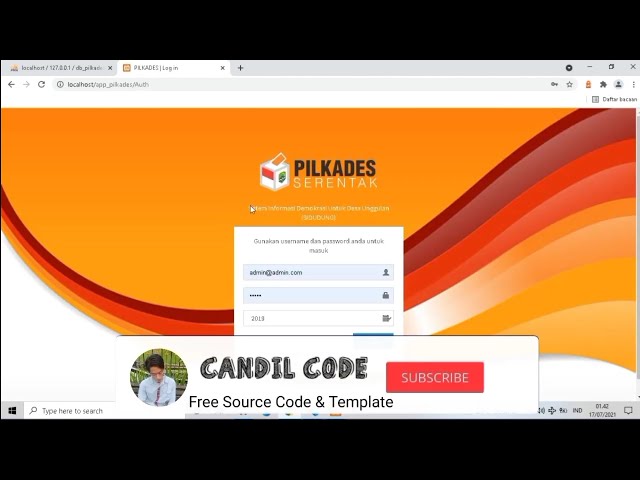 √ Aplikasi PILKADES Berbasis Website CANDIL KUYA