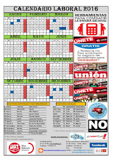 Calendario laboral 2016