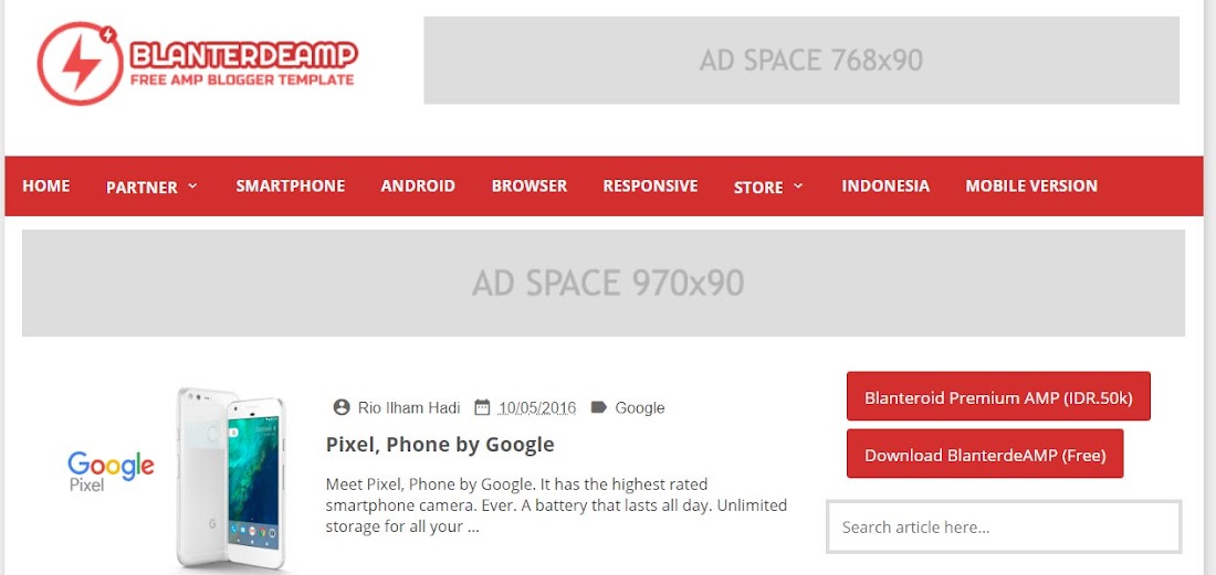 Blanterd AMP Blogger Template
