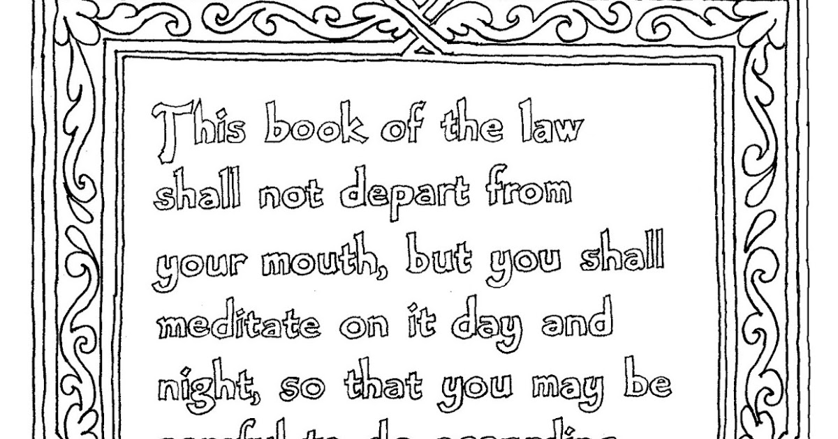 Coloring Pages for Kids by Mr. Adron: Printable Joshua 1:8 Coloring