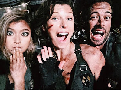 Rola, Milla Jovovich and William Levy on the set of Resident Evil The Final Chapter