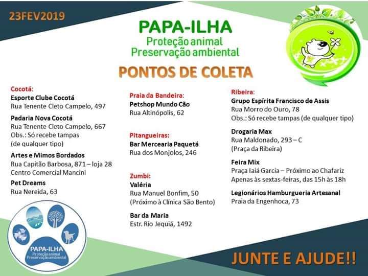 NATUREZA BRASILEIRA Campanha de coleta de tampinhas e garrafas PET na