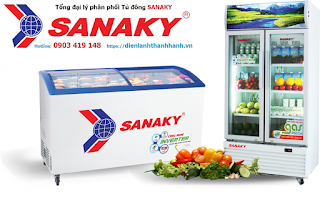 tủ đông sanaky inverter kính cong