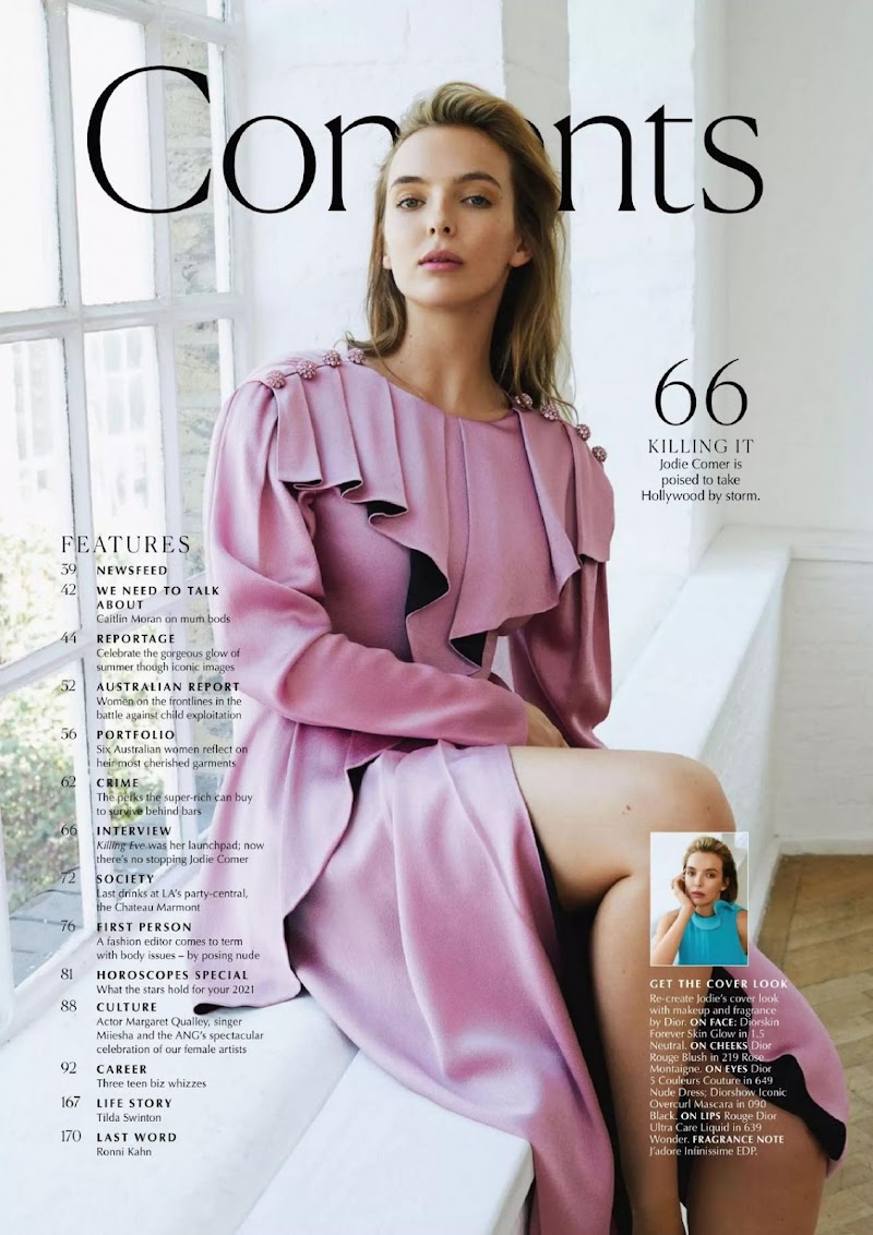 Jodie Comer Fetaured in Marie Claire Magazine - Australia January 2021